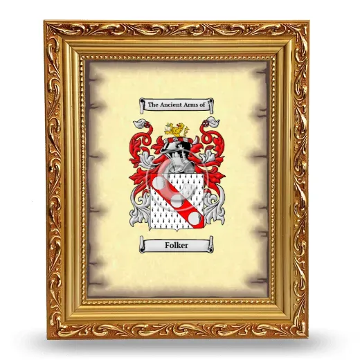 Folker Coat of Arms Framed - Gold