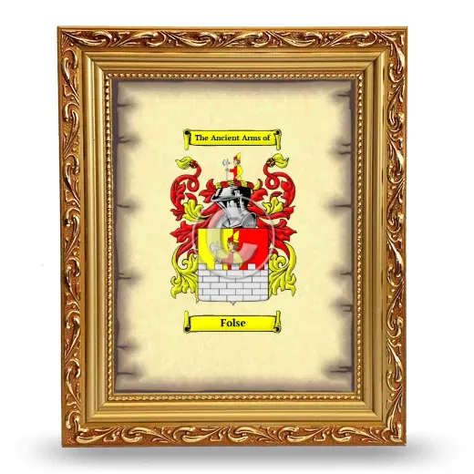 Folse Coat of Arms Framed - Gold