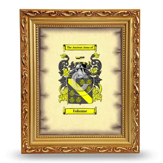 Folsome Coat of Arms Framed - Gold