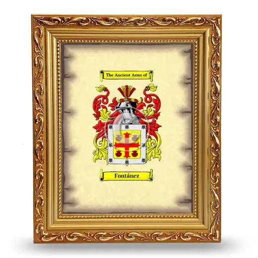 Fontánez Coat of Arms Framed - Gold