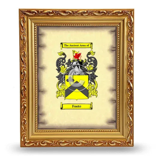 Foote Coat of Arms Framed - Gold