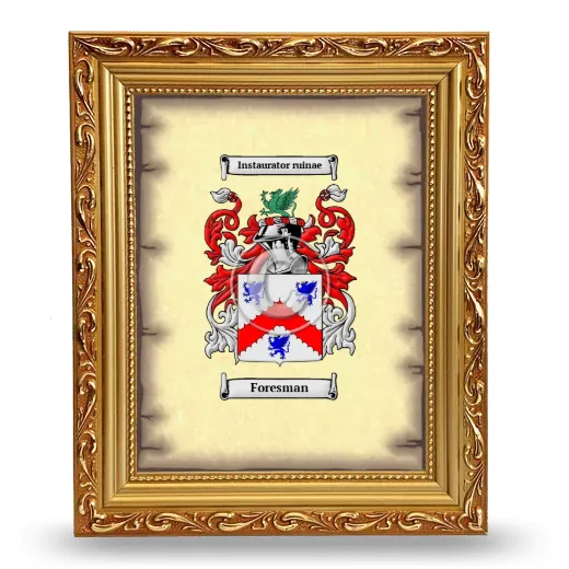 Foresman Coat of Arms Framed - Gold