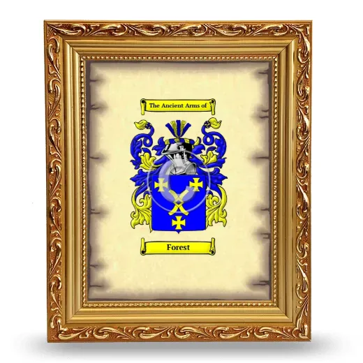 Forest Coat of Arms Framed - Gold