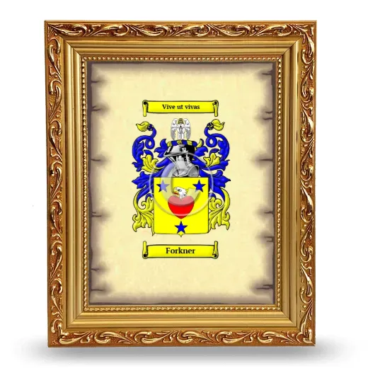 Forkner Coat of Arms Framed - Gold