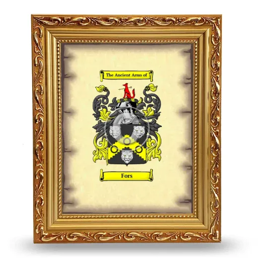Fors Coat of Arms Framed - Gold