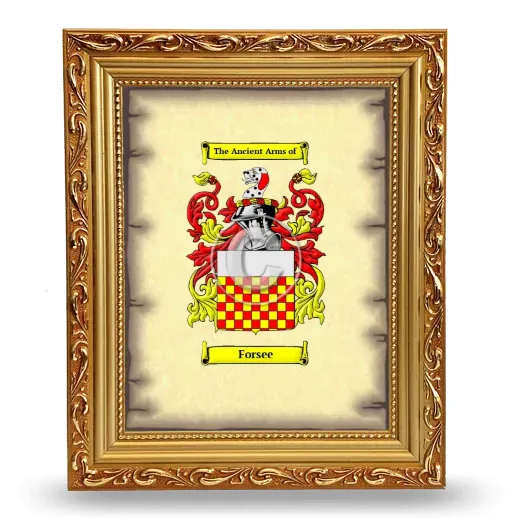 Forsee Coat of Arms Framed - Gold