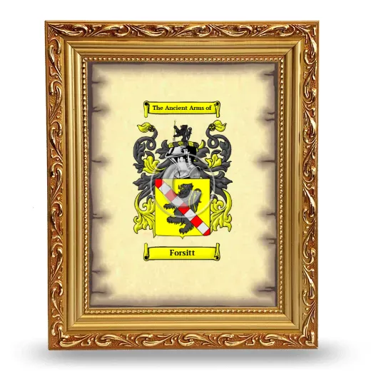 Forsitt Coat of Arms Framed - Gold