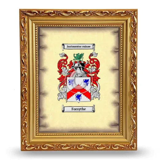 Forsythe Coat of Arms Framed - Gold
