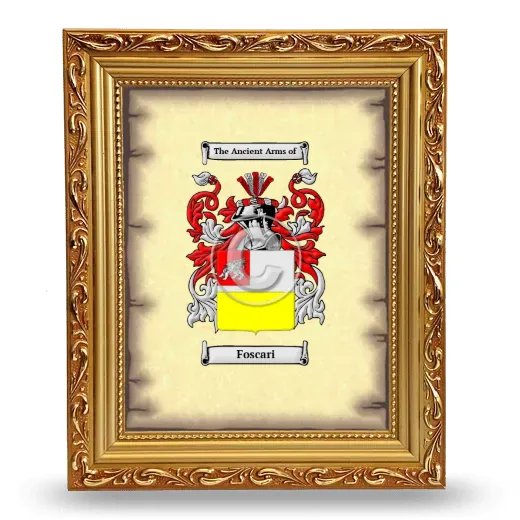 Foscari Coat of Arms Framed - Gold