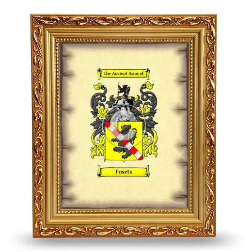 Fosets Coat of Arms Framed - Gold
