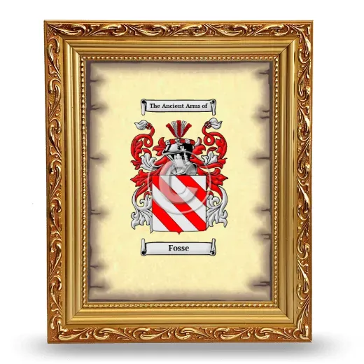 Fosse Coat of Arms Framed - Gold
