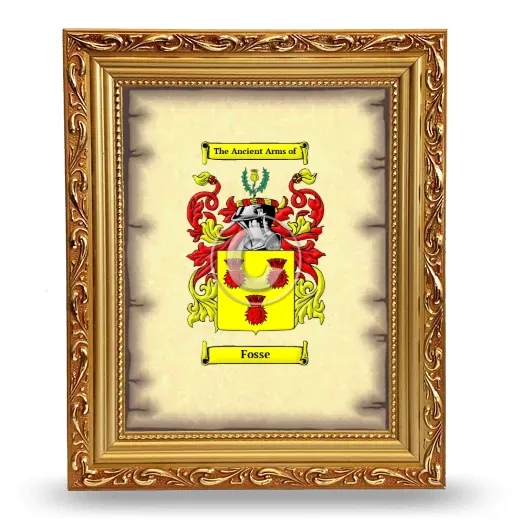 Fosse Coat of Arms Framed - Gold