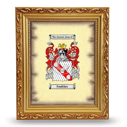 Foulcher Coat of Arms Framed - Gold