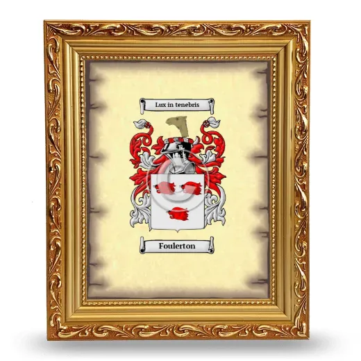Foulerton Coat of Arms Framed - Gold