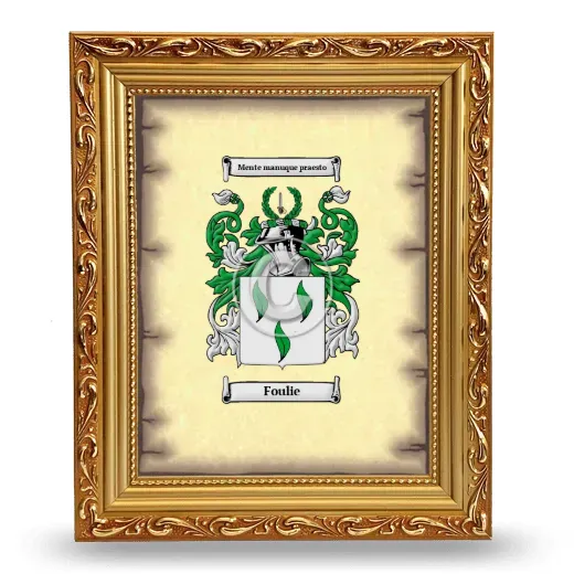 Foulie Coat of Arms Framed - Gold
