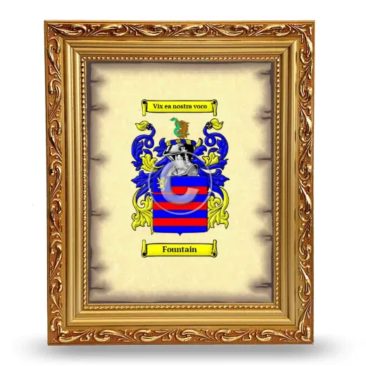 Fountain Coat of Arms Framed - Gold
