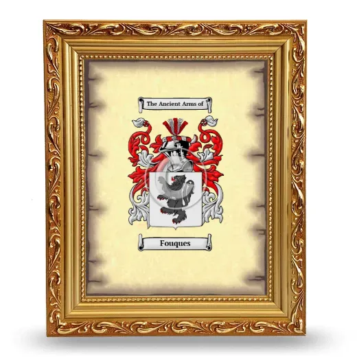 Fouques Coat of Arms Framed - Gold