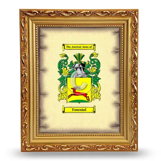Fournial Coat of Arms Framed - Gold