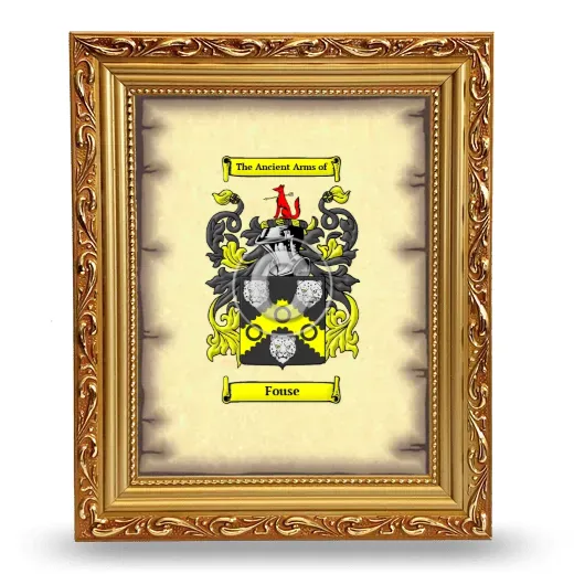 Fouse Coat of Arms Framed - Gold