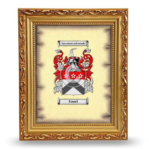 Fowel Coat of Arms Framed - Gold
