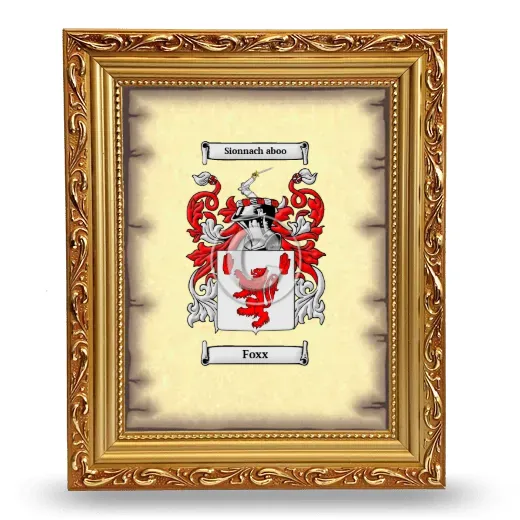 Foxx Coat of Arms Framed - Gold