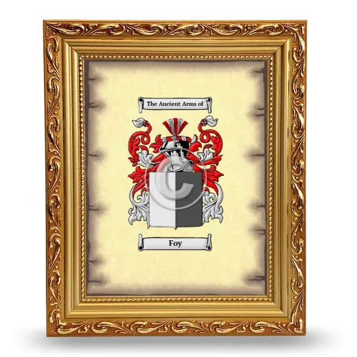 Foy Coat of Arms Framed - Gold