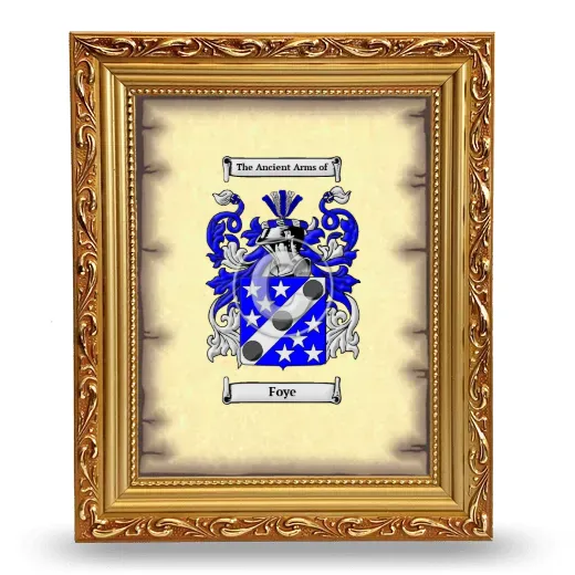 Foye Coat of Arms Framed - Gold