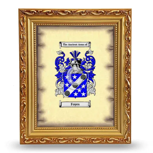Foyes Coat of Arms Framed - Gold