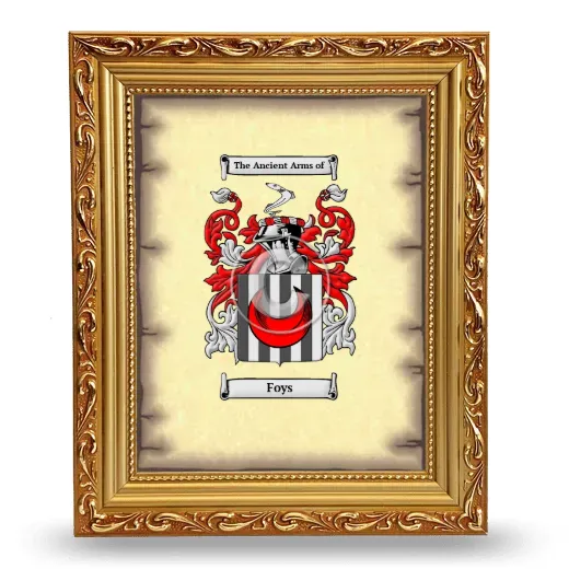 Foys Coat of Arms Framed - Gold