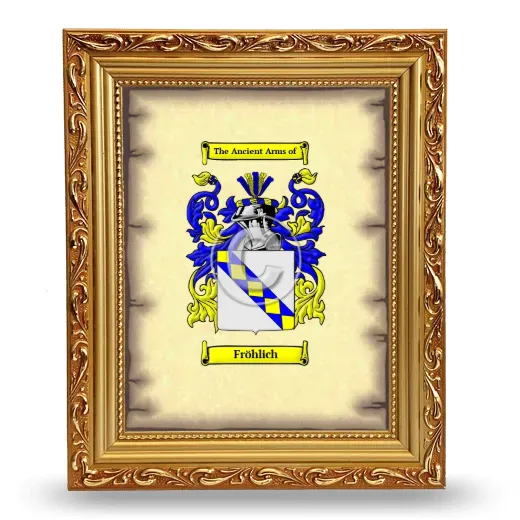 Fröhlich Coat of Arms Framed - Gold