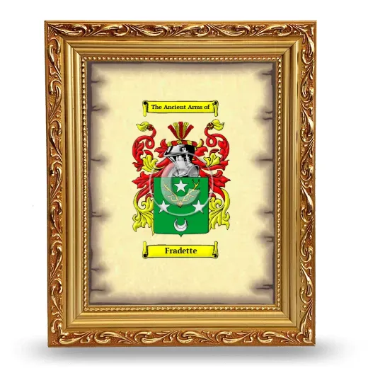 Fradette Coat of Arms Framed - Gold