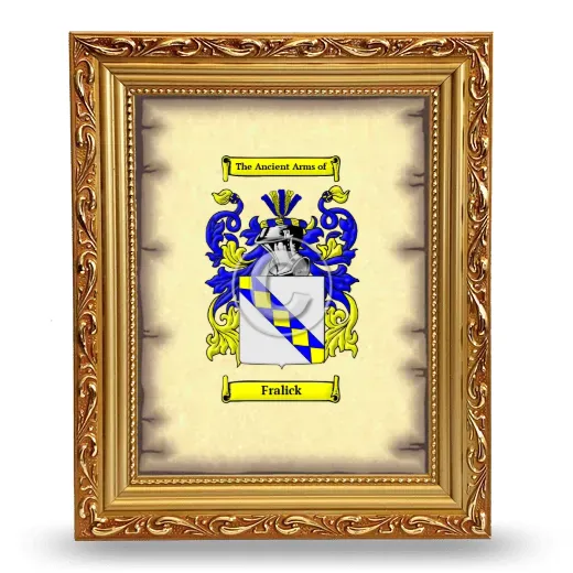 Fralick Coat of Arms Framed - Gold