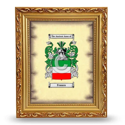 Franca Coat of Arms Framed - Gold