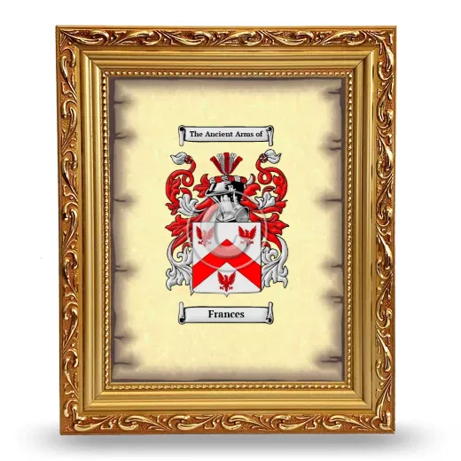 Frances Coat of Arms Framed - Gold