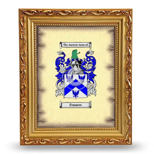 Frances Coat of Arms Framed - Gold
