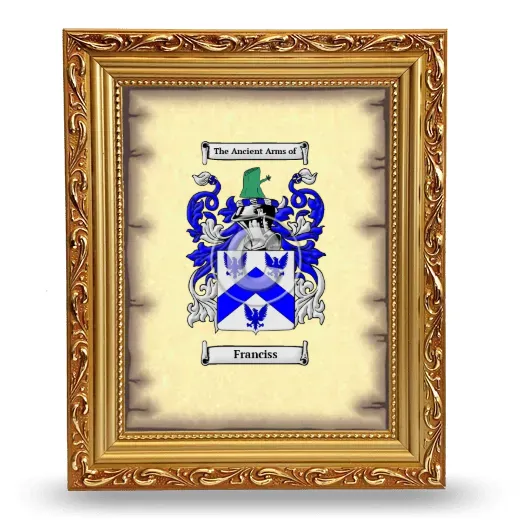 Franciss Coat of Arms Framed - Gold