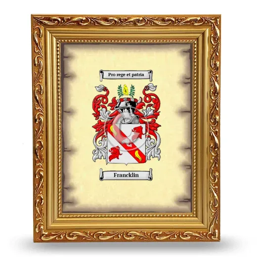 Francklin Coat of Arms Framed - Gold