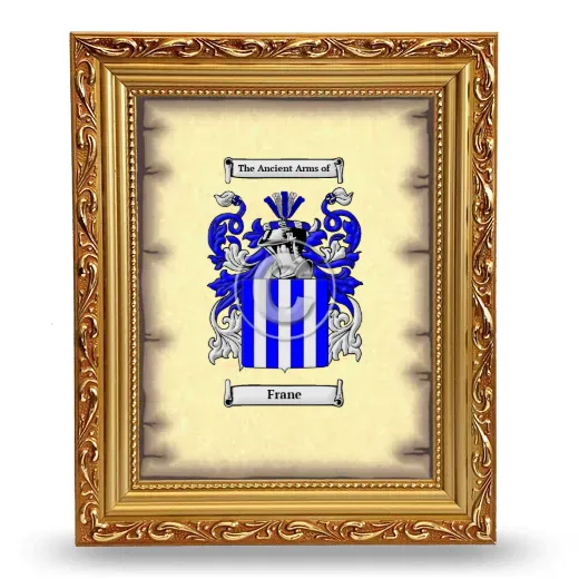 Frane Coat of Arms Framed - Gold