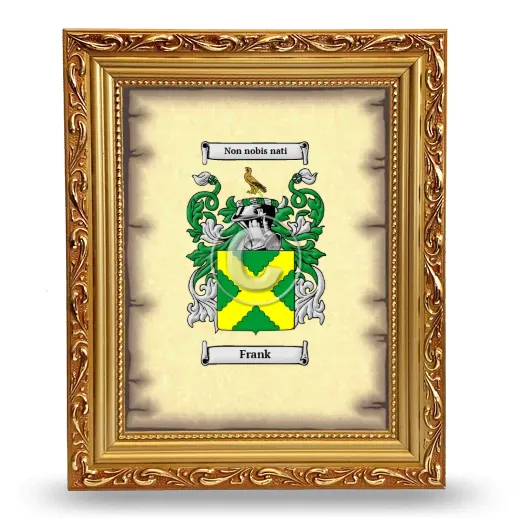Frank Coat of Arms Framed - Gold