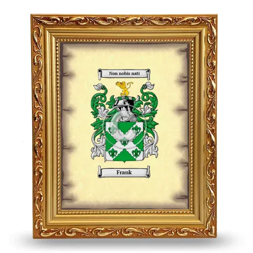 Frank Coat of Arms Framed - Gold