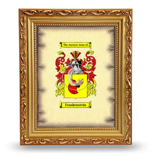 Frankenstein Coat of Arms Framed - Gold