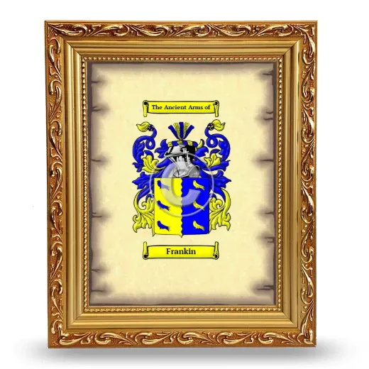 Frankin Coat of Arms Framed - Gold
