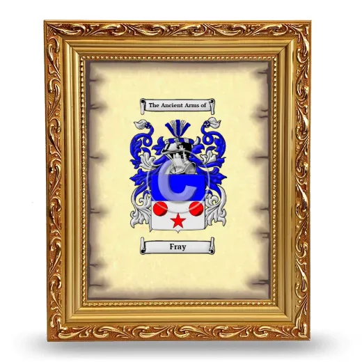 Fray Coat of Arms Framed - Gold