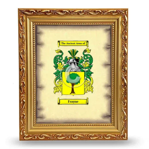 Frayne Coat of Arms Framed - Gold