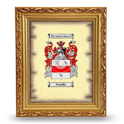 Fremlin Coat of Arms Framed - Gold