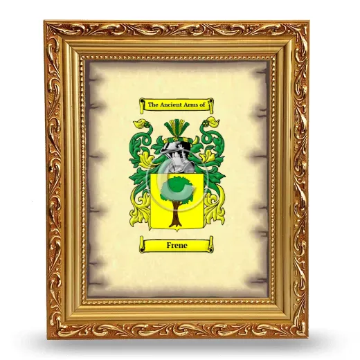 Frene Coat of Arms Framed - Gold