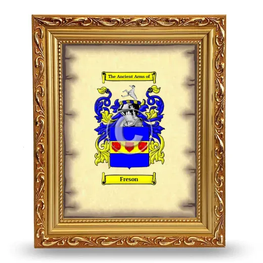 Freson Coat of Arms Framed - Gold