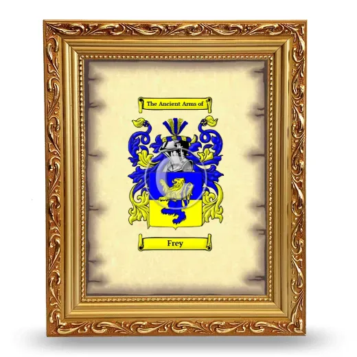 Frey Coat of Arms Framed - Gold