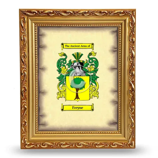 Freyne Coat of Arms Framed - Gold