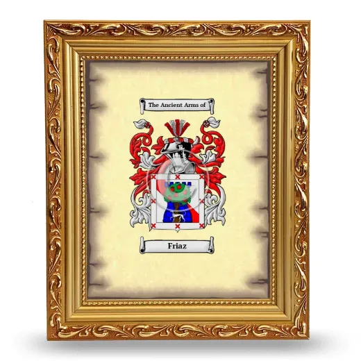 Friaz Coat of Arms Framed - Gold